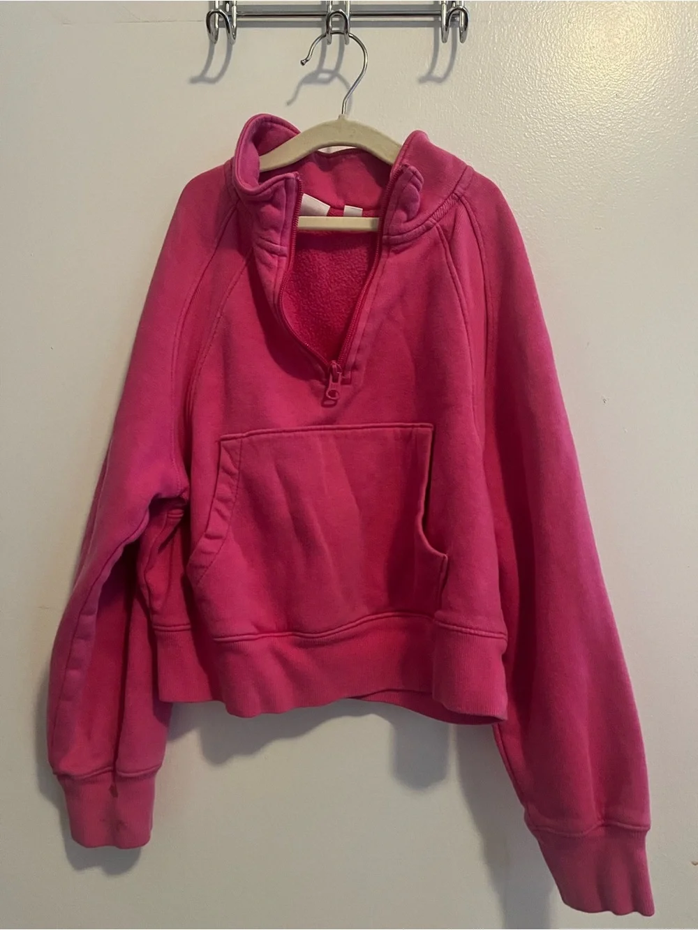 GAP Bright Pink Half-Zip Fleece Hoodie